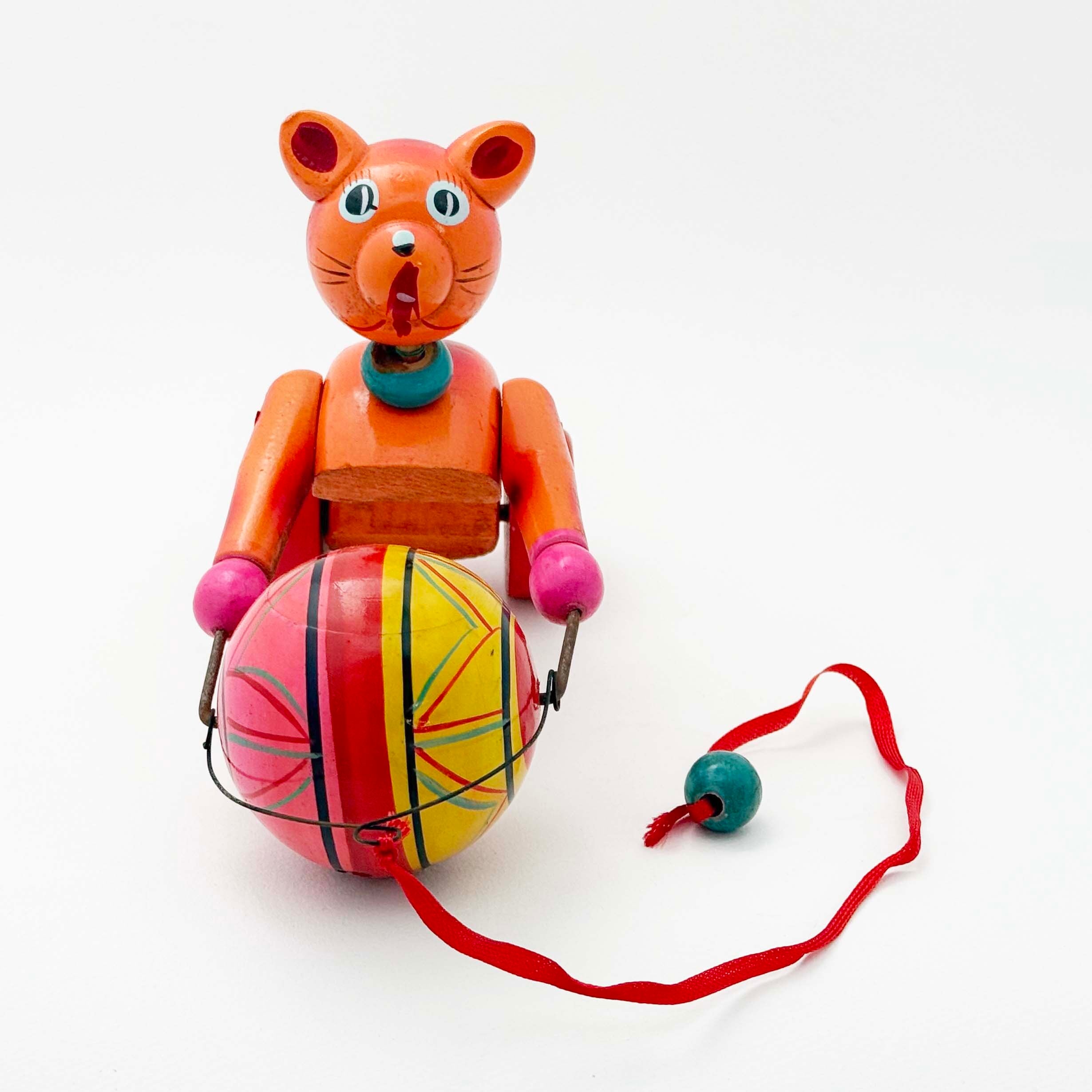 戦前 猫の玉転がし玩具