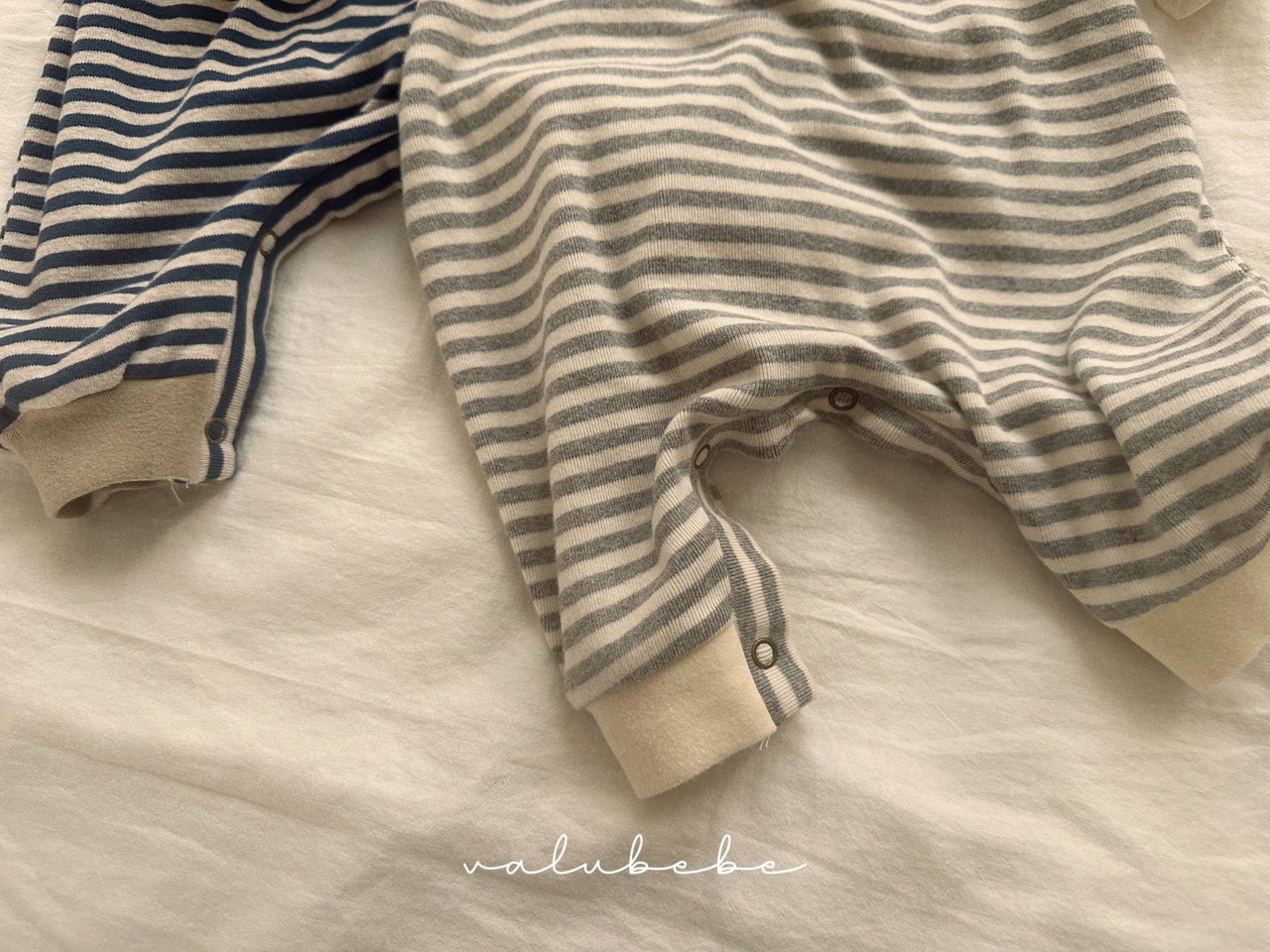 【valu bebe】バイカラーボーダースウェットスーツ ブルー 60~80cm 240839 - 6