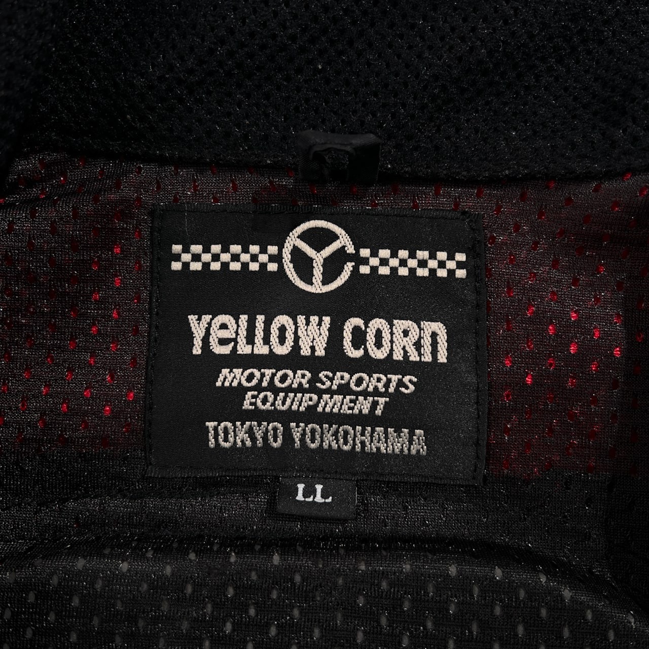 YELLOW CORN イエローコーン メッシュ ライディングジャケット LL /レッド系 HIGHWAY MAGICIAN バイク ウェア プロテクター入り