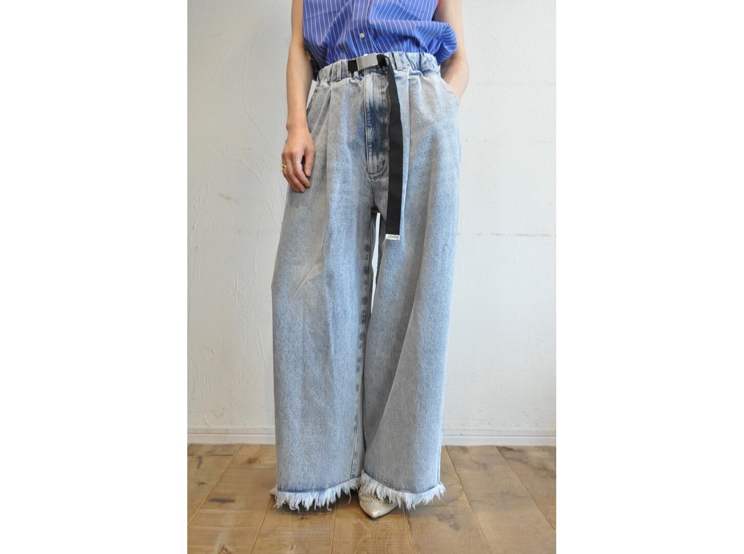 M53.】new belted denim pants /【エムゴーサン】ニューベルトデニム