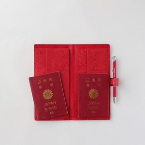 futari passport [Bourgogne Red] | Couples Travel Dual futari Passport Holder Parent and Child Parents Children Leather Wallet Cover Wedding Anniversary Gift