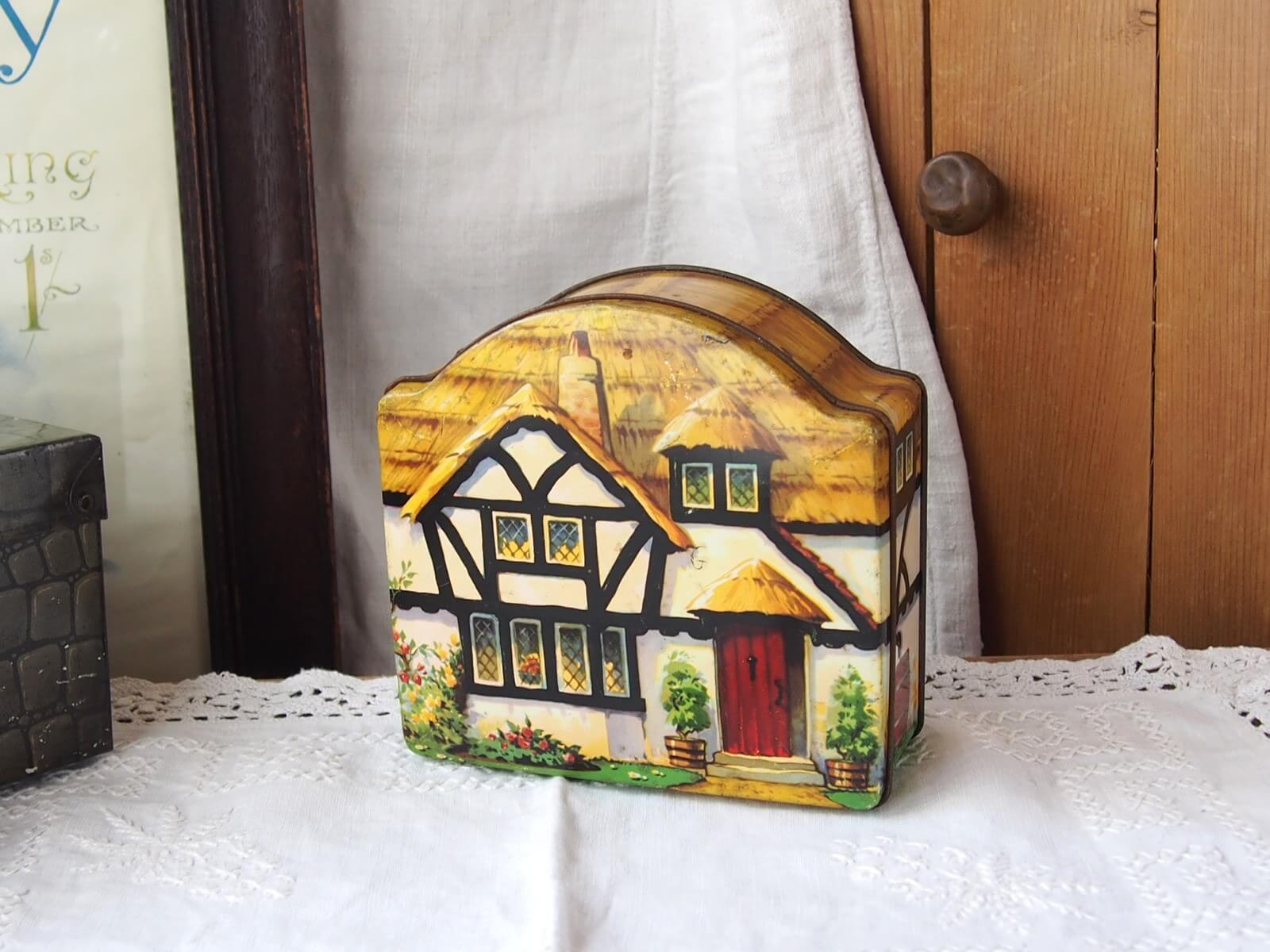 イギリスアンティーク　トフィー缶　お菓子缶　