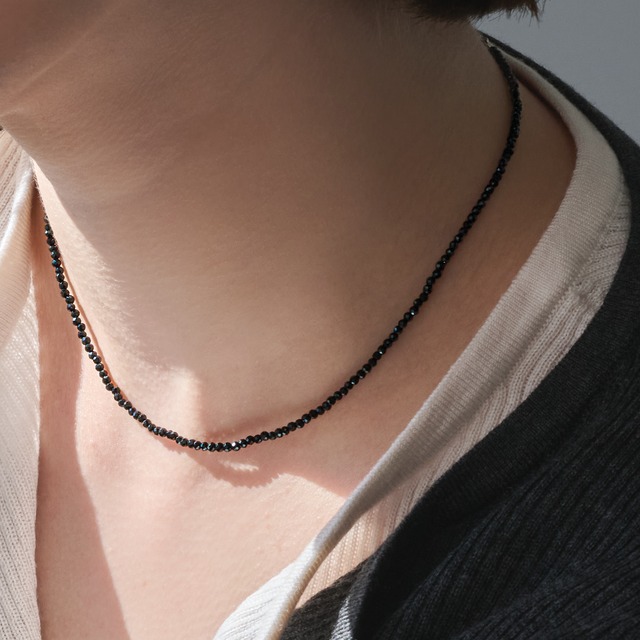 10/9(金)21時新作発売* silver925 black glass necklace