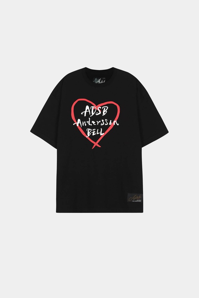 [ANDERSSON BELL] UNISEX HEART KELLY LOGO T-SHIRT atb1682u(BLACK/RED) 正規品 韓国ブランド 韓国通販 韓国代行 韓国ファッション ANDERSSONBELL アンダーソンベル 日本 店舗