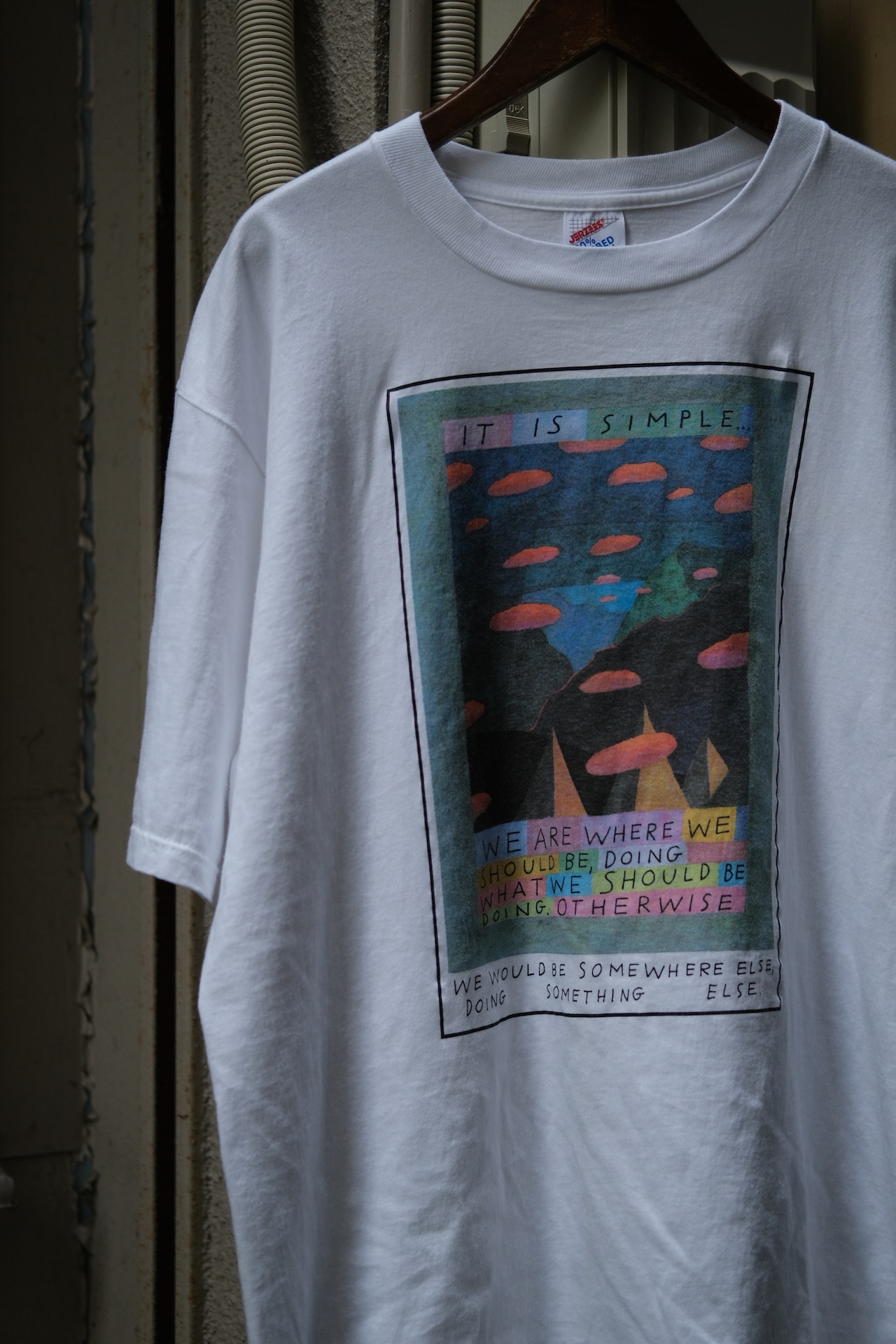 90's "Richard Stine" philosophical art T shirt