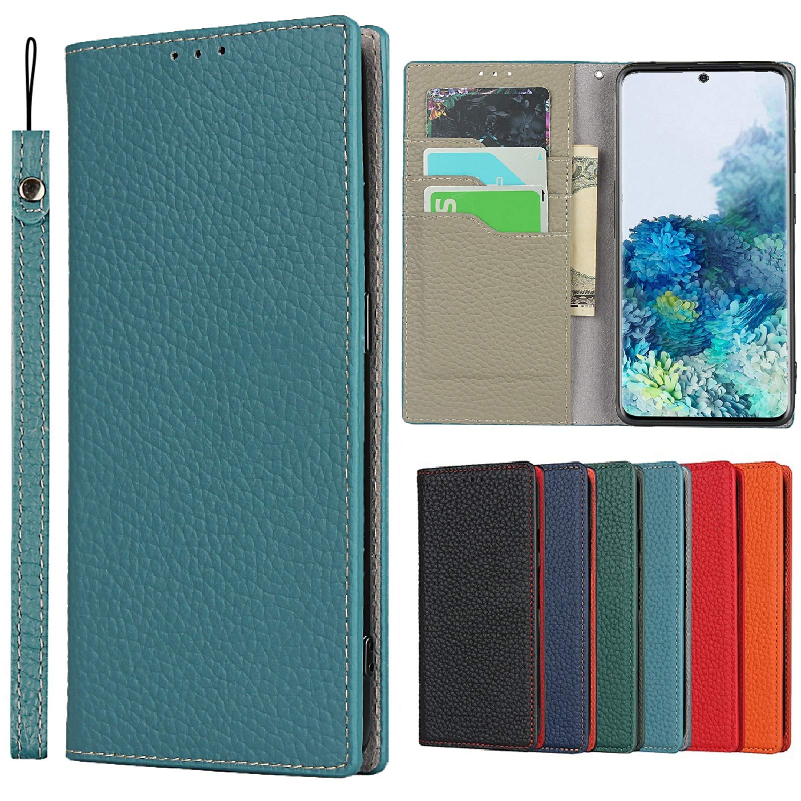京セラ ワイモバイル アンドロイド oneS10 スマホケース Android One S10 ケース 手帳型 Digno SANGA edition KC-S304 スマホケース 本革 Jaorty 内蔵マグネットカードホルダ付き スタンド機能 人気-ライトブルー