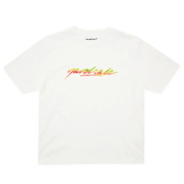 YARDSALE｜Script Spray T-Shirt (White)