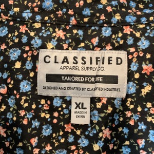 【CLASSIFIED】 長袖 花柄 柄シャツ  XLアメリカ古着 綿