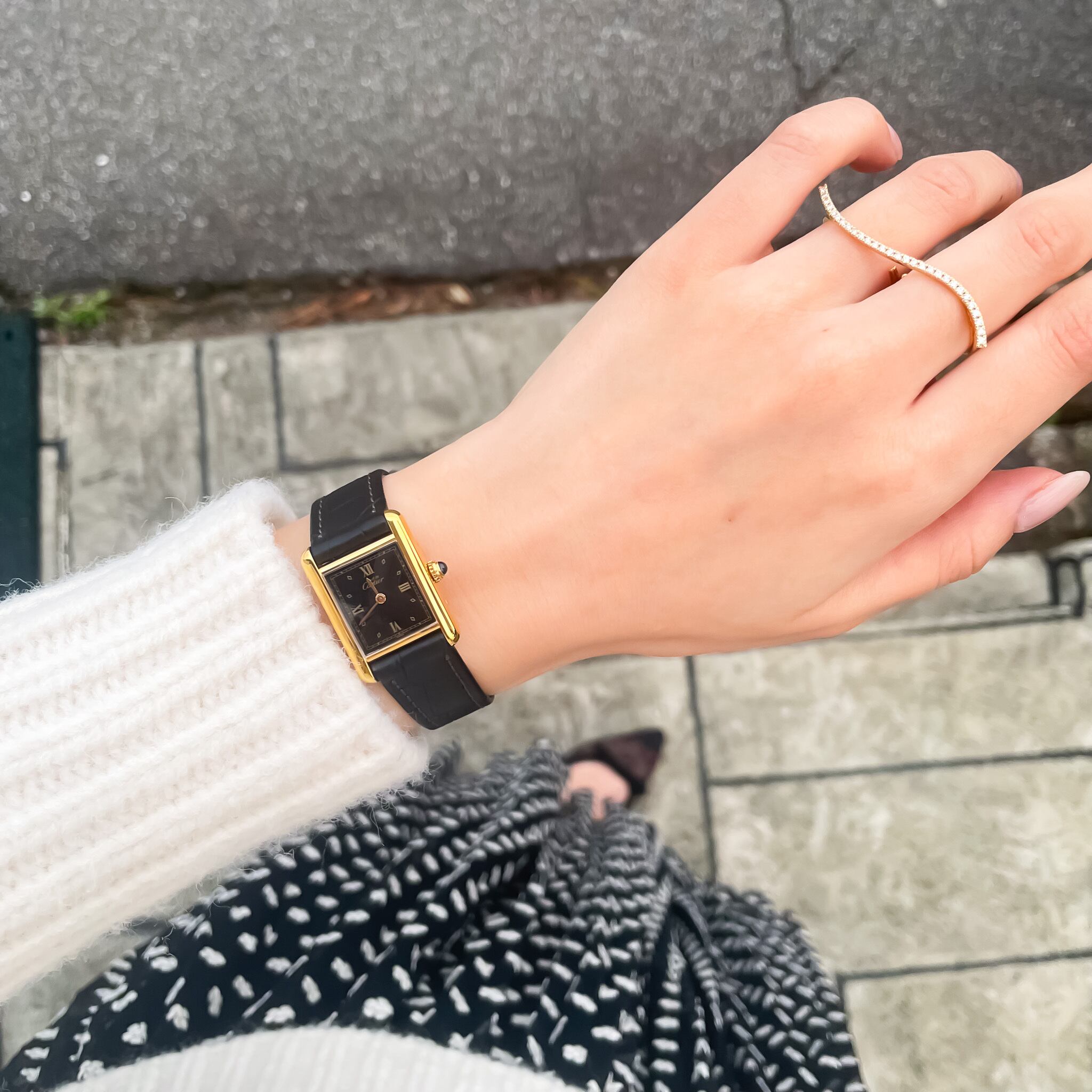 カルティエ マストタンク SM 黒文字盤 ゴールドダイヤル | Ante  