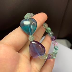 フローライトハート♡デザインブレスレット