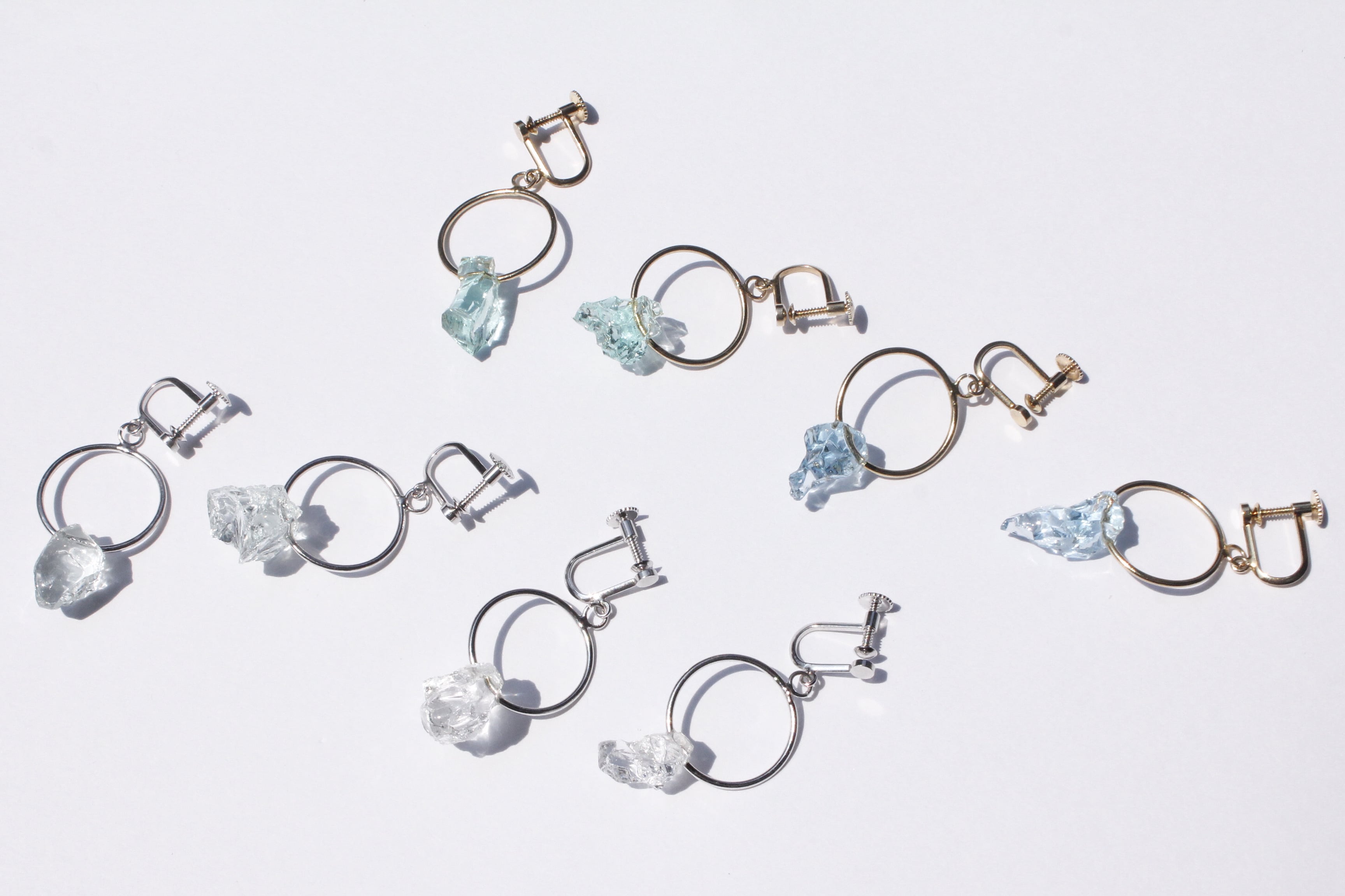 イヤリング交換可能】FRAGMENT green | ON glass jewelry