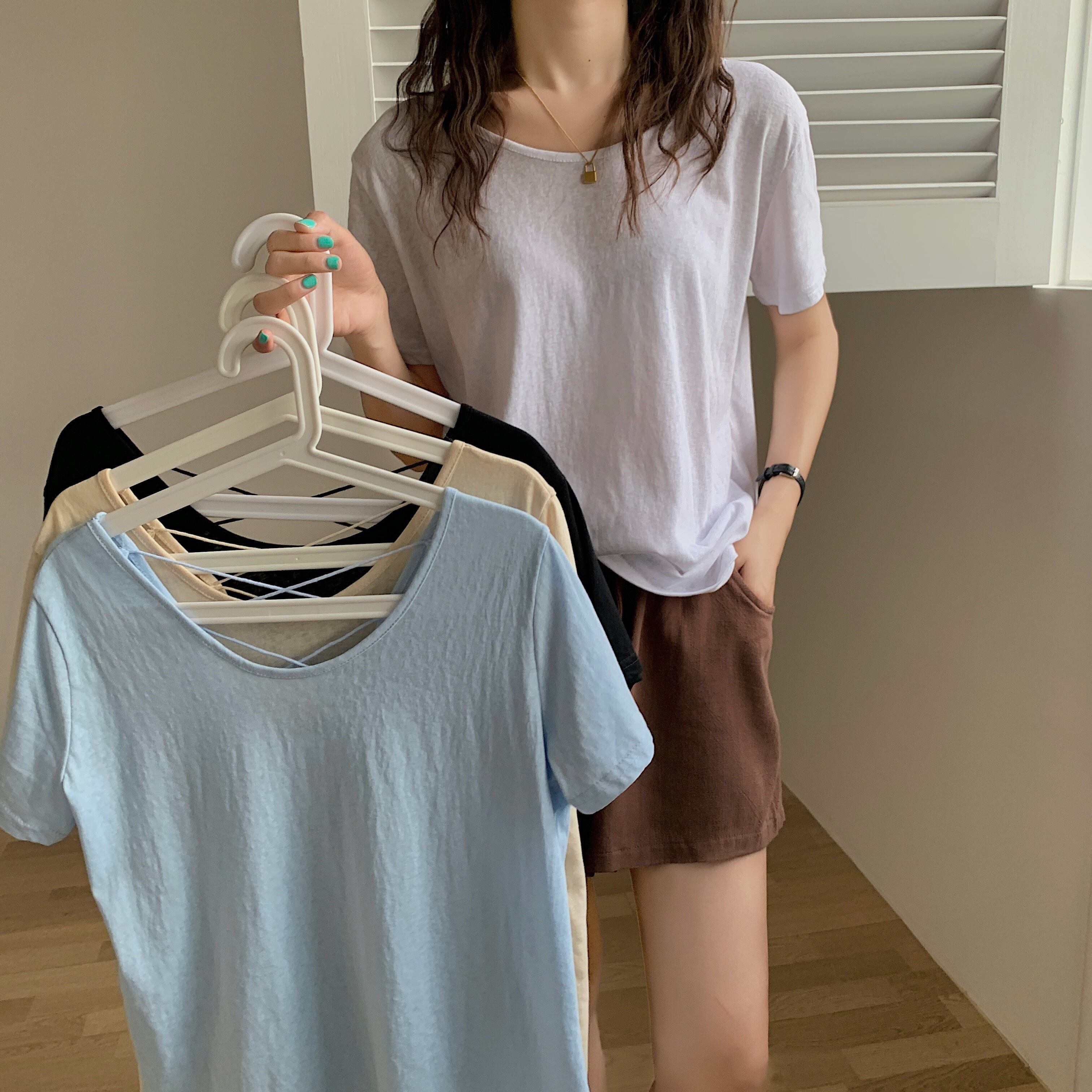 サマードレス パンツ カジュアルホワイトTシャツ 夏物 1号婦人71252880752