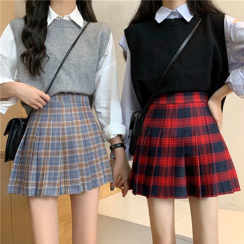 ✞ ♡プリーツスカート チェック柄♥カワイイ♥Aライン スウィート ✞ゴスロリ SM ミリ 甘ロリ クラロリ 和ロリ エレガント 黒ロリ 姫ロリ 華ロリ BB-BB99745924145