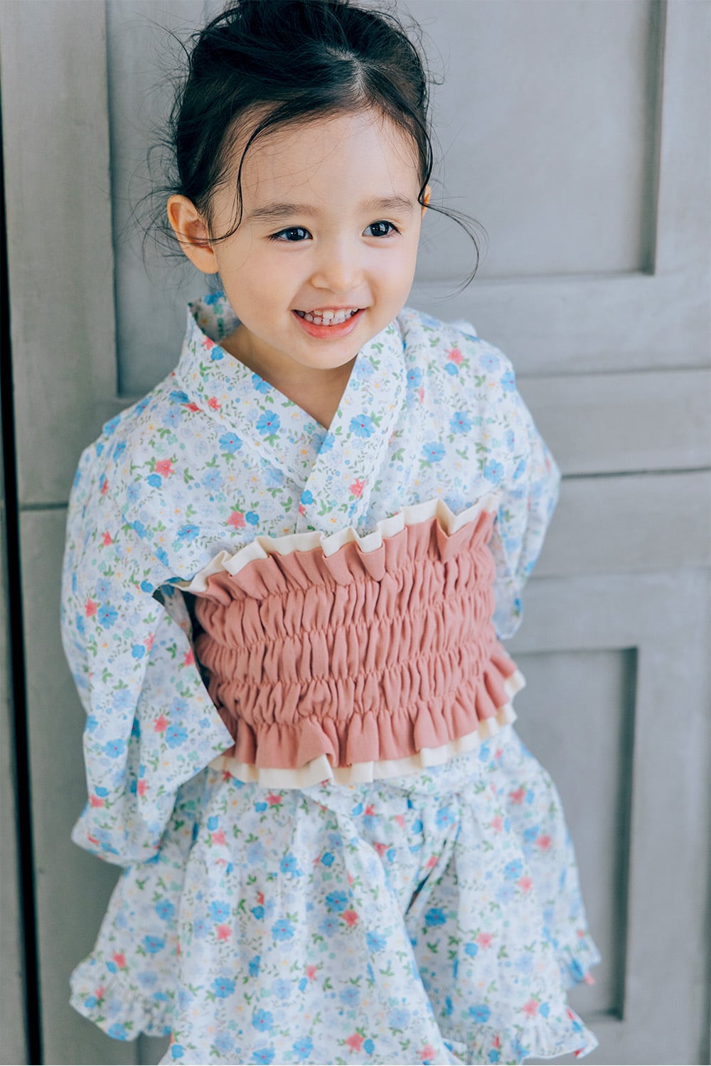 3点set】YUKATA mini dress〈blue flower〉 | Coquette