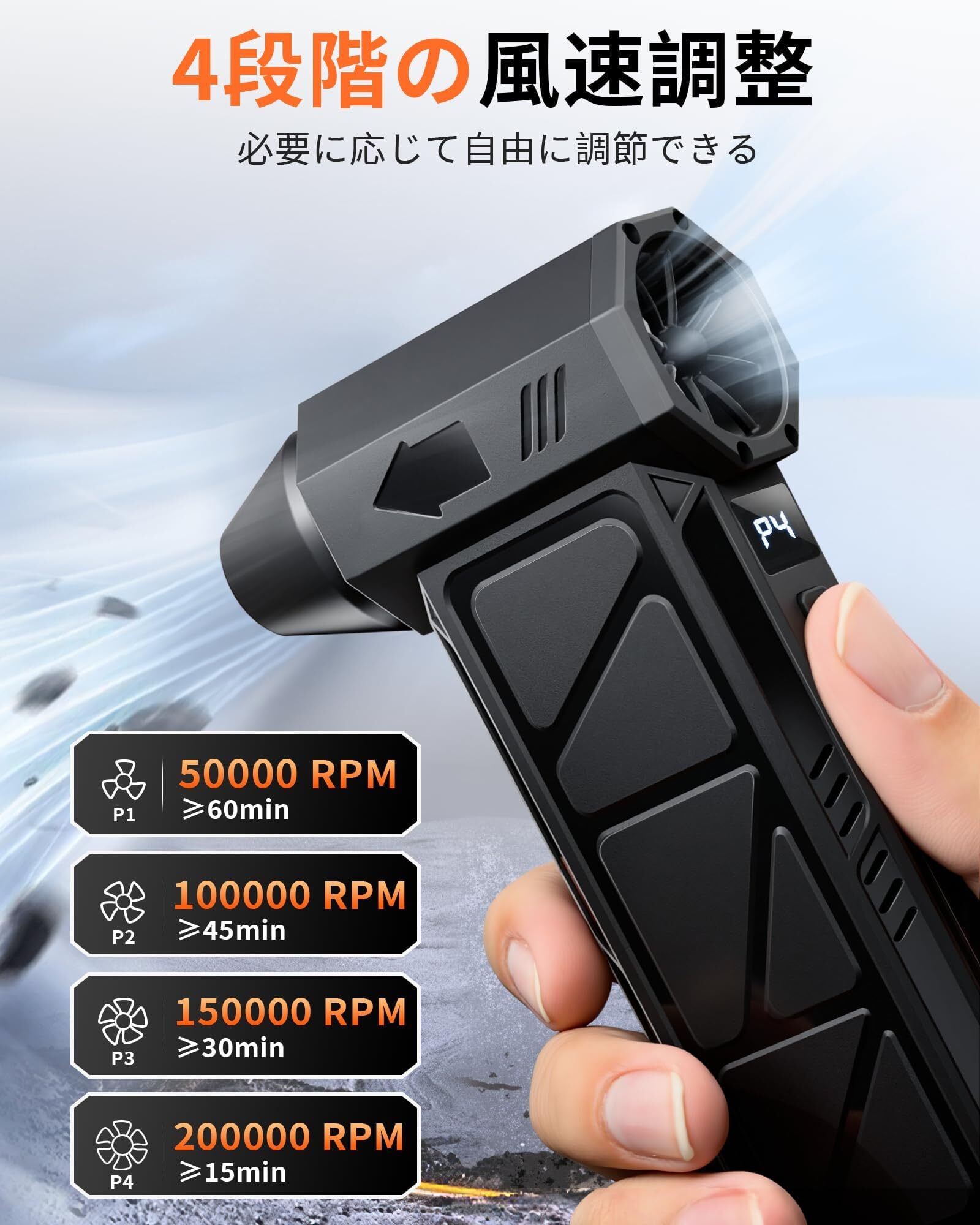 専用60点 QOLiFe エアダスター 電動エアダスター ブロワー 200,000RPM高速回転