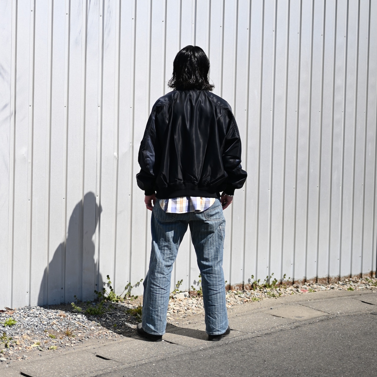 Leh / Bonber Jacket とBOWWOWのネルシャツ、モーターサイクルパンツ