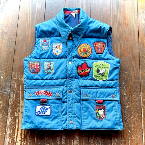 70's TALON Zip Souvenir Patch Custom Ski Vest / Size SMALL