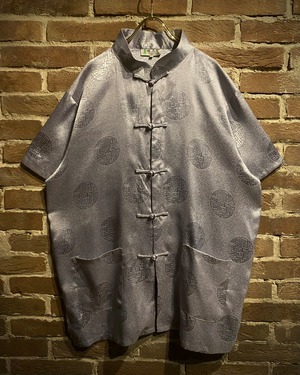 【Caka act3】Silver Color Vintage Loose S/S China Shirt