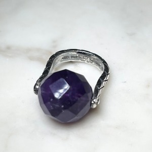 BOTTEGA VENETA silver ring set with stone ball