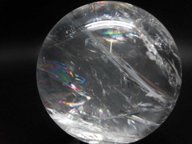 【送料無料】【高品質】80mm ブラジル産天然レインボー水晶玉 no.4