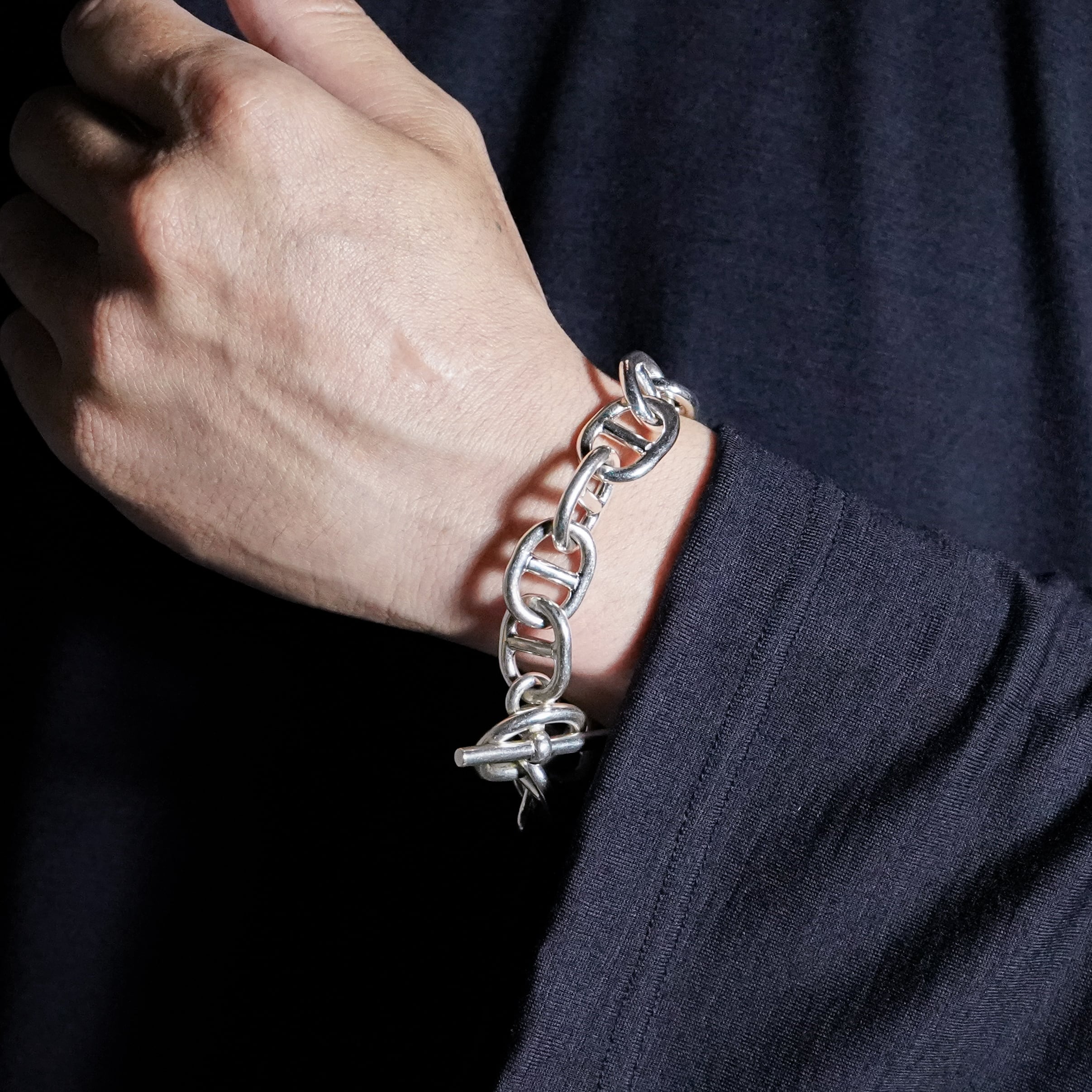 Mexican Jewelry Silver Anchor Chain Bracelet メキシカンジュエリー