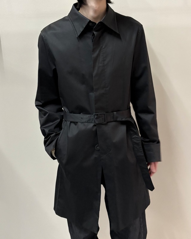 【JEAN PAUL GAULTIER】fly front belted half coat