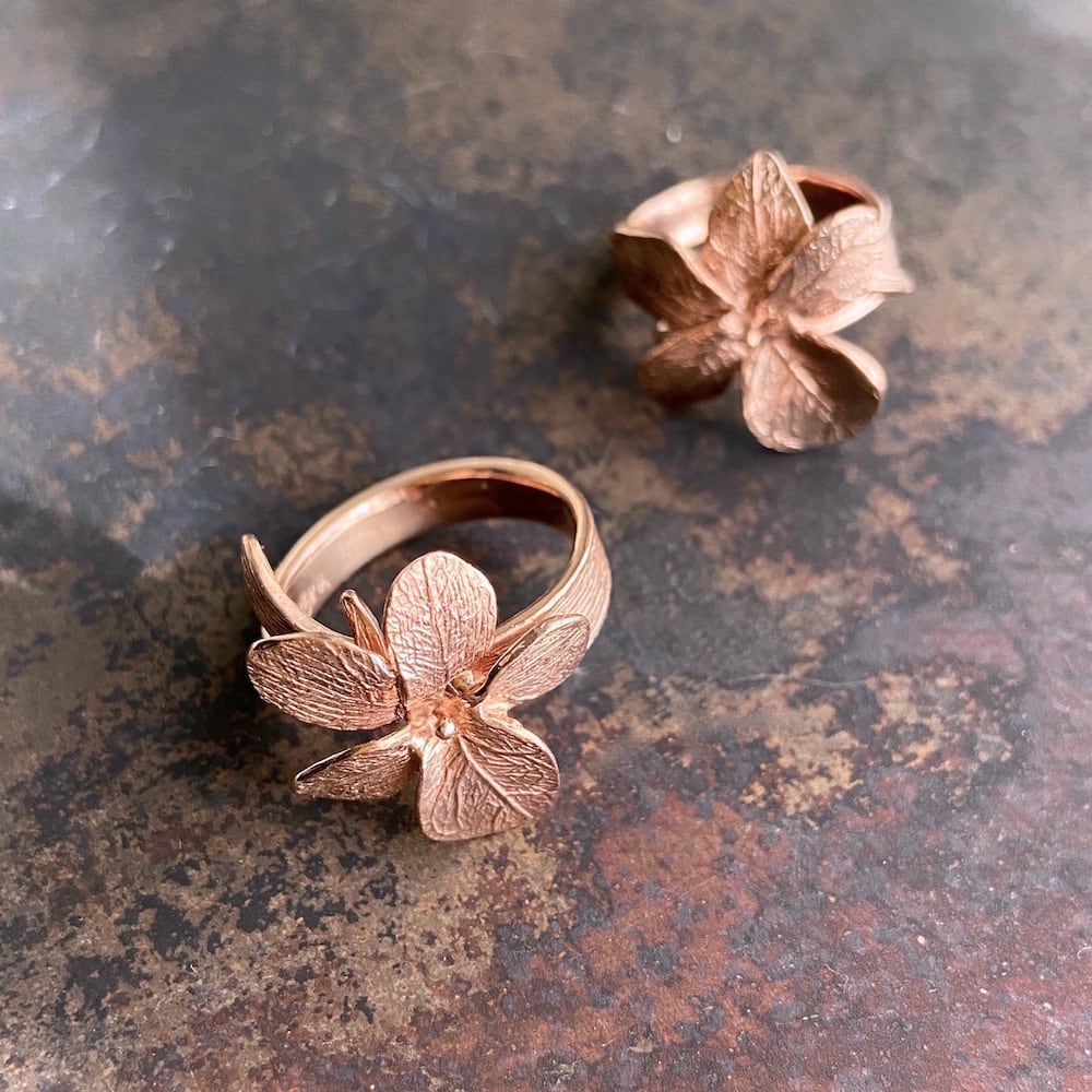 Fiori/すみれのシルバーリング(ローズゴールド)