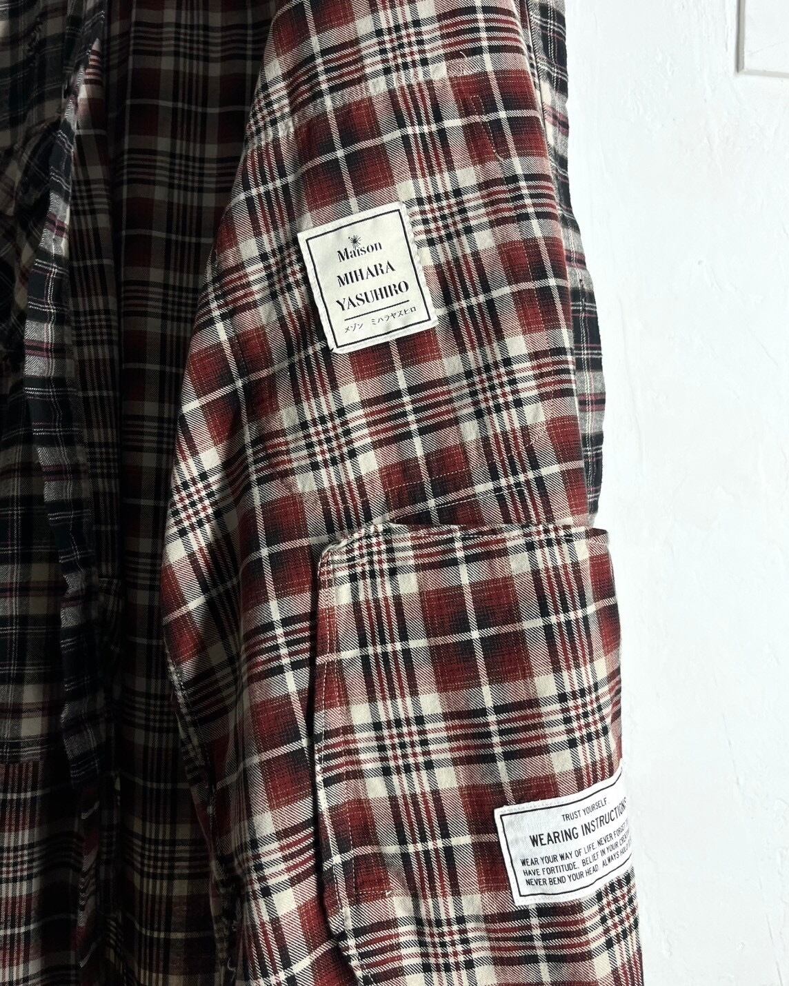 21SS MAISON MIHARA YASUHIRO Damage Layered Check Flannel Shirt | VOLAR