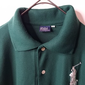 ポロバイラルフローレン　ポロシャツ　半袖　ビッグポニー　刺繍ロゴ　L