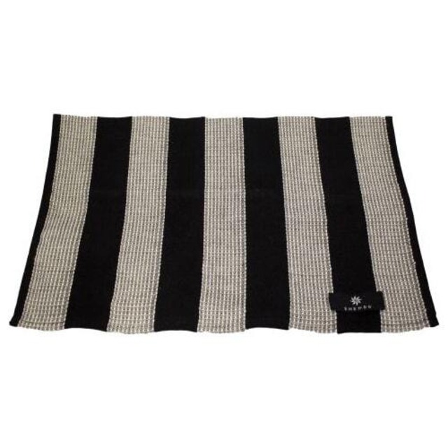 Emendo サウナベンチタオル ストライプ柄 Black (ブラック)