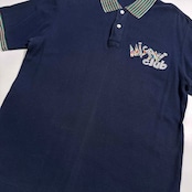 MISSONI ミッソーニ CLUB ロゴ刺繍 半袖 ポロシャツ サイズ 48 /メンズ/ネイビー/オールド/ビンテージ