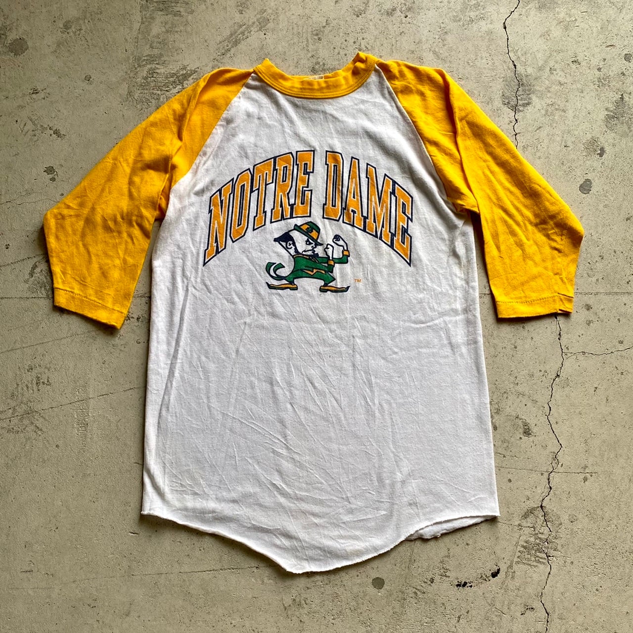 used 古着 70s 7分袖 ラグラン ベースボール ノートルダム カレッジ T 