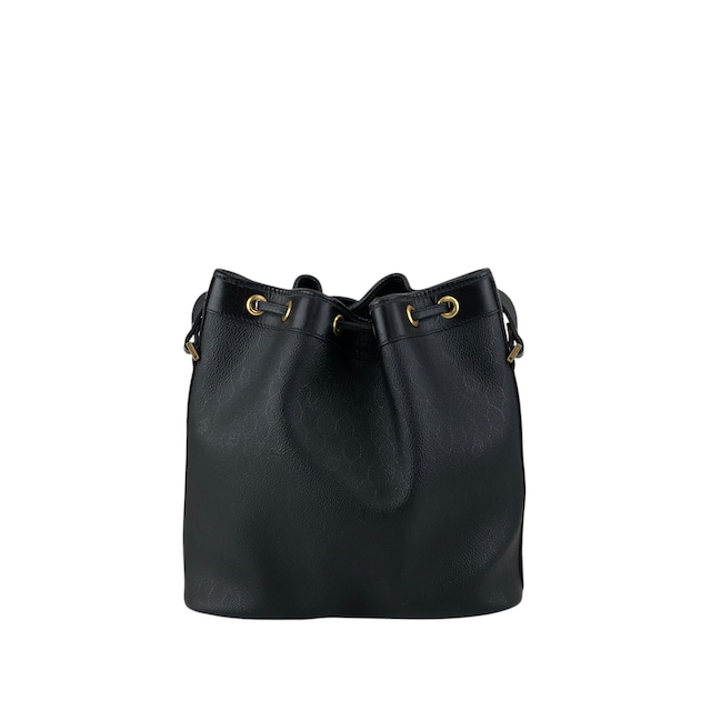 Christian Dior クリスチャン ディオール ショルダーバッグ ブラック ロゴ PVCレザー 巾着 vintage ヴィンテージ オールド amjphh