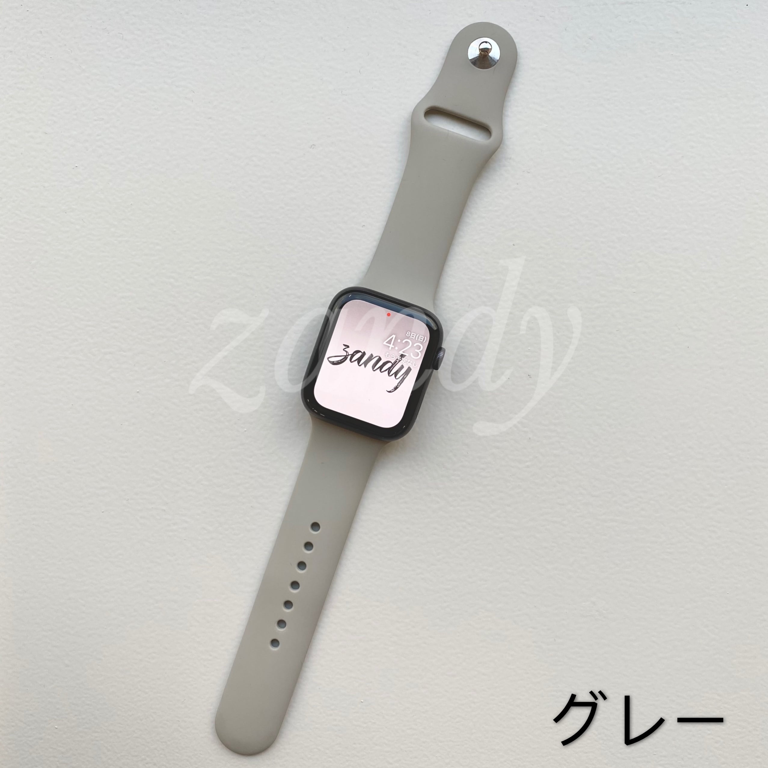 グレー系】B059 アップルウォッチバンド ラバーベルト スポーツバンド 
