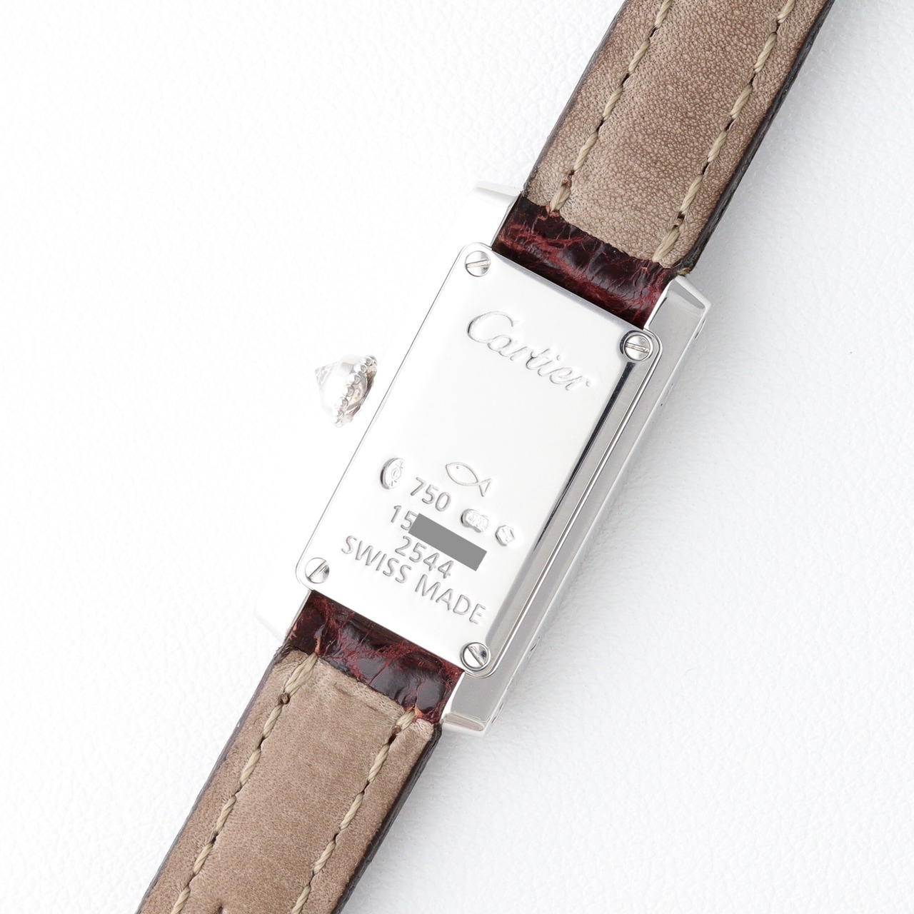 カルティエ ミニラニエール タンク アロンジェ K18WG 純正ダイヤモンド