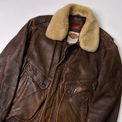 HARLEY DAVIDSON ハーレーダビットソン 襟ファー付 フライトジャケット 40/ブラウン/90s/レザー