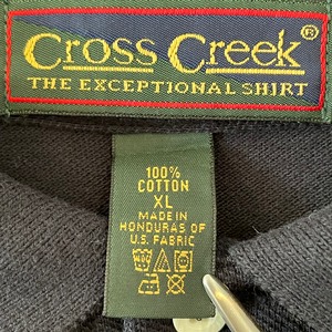 【cross creek】企業系 ビッグサイズ ポロシャツ XL ワンポイント 刺繍ロゴ Booz Allen Hamilton US古着 アメリカ古着