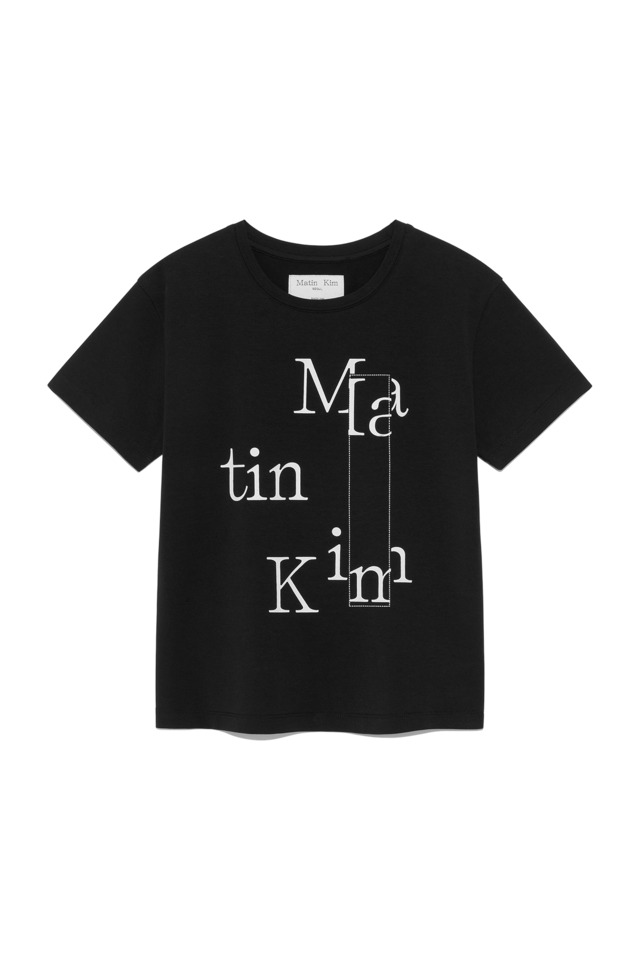 [Matin Kim] PATCHWORK GRAPHIC PRINTING LOGO TOP IN BLACK 正規品 韓国ブランド 韓国通販 韓国代行 韓国ファッション マーティンキム matinkim 日本 店舗