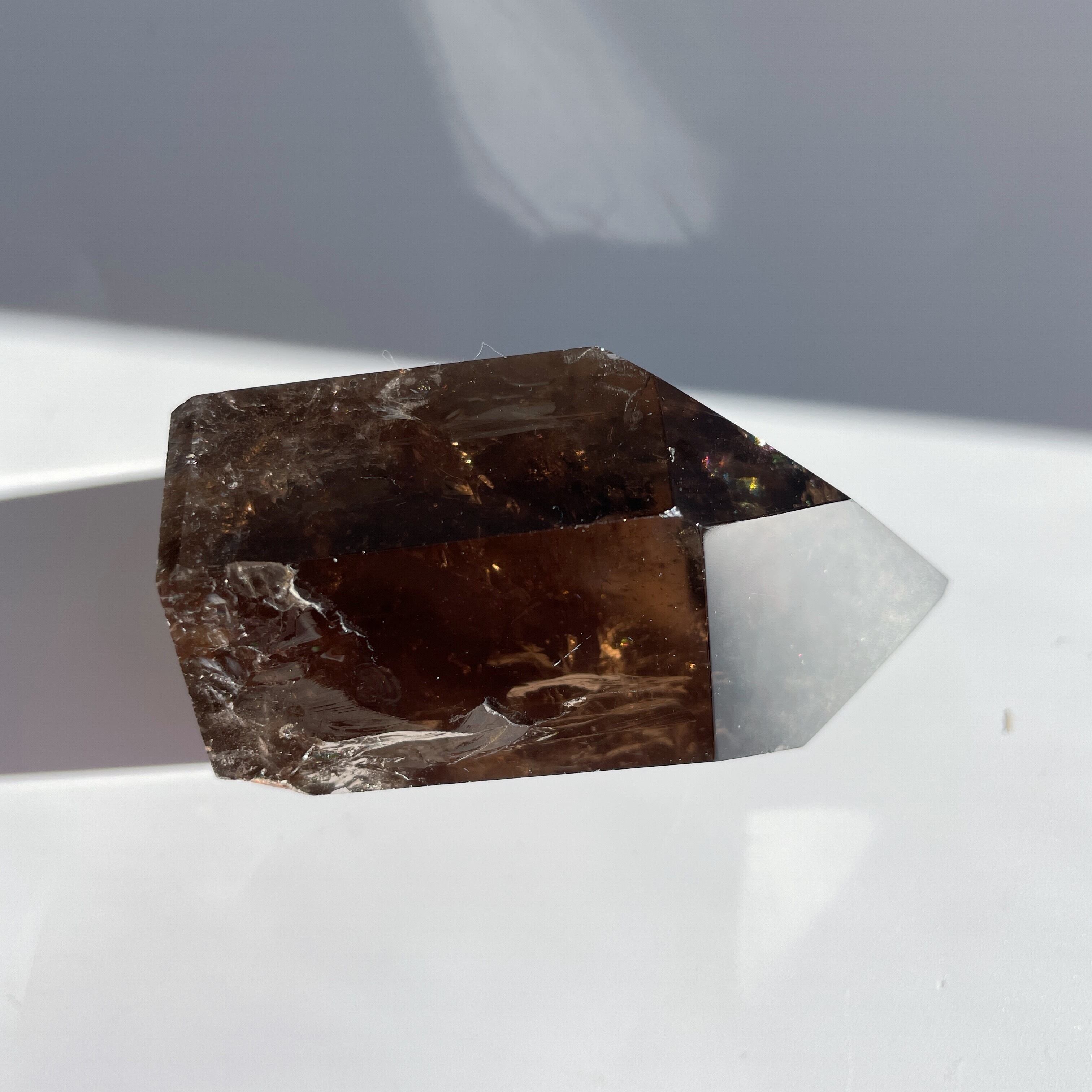 虹入り◎スモーキークォーツ タワー18◇Smoky quartz Tower◇天然石