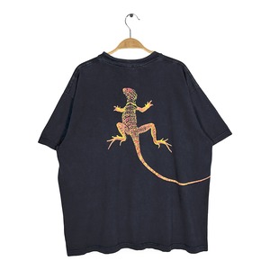 90s マルボロ リザード USA製 ヴィンテージ Tシャツ ノベルティー タバコ ポケット 企業T MARLBORO LIZARD ブラック サイズXL BZ0683