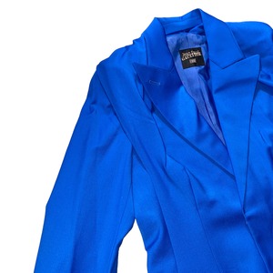 JEAN PAUL GAULTIER FEMME asymmetric design blue tailored jacket