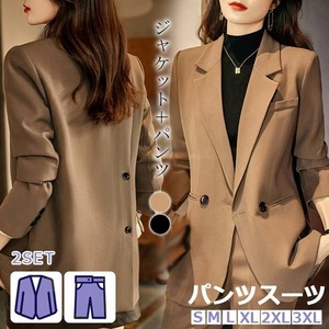 セットアップ パンツスーツ レディース 2色 S-3XL フォーマル ビジネス セレモニースーツ 大人 オフィス 25LT64