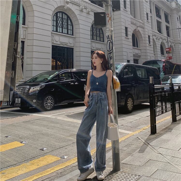 デニムキャミソールとパンツのセット デニムキャミソールとパンツのセット