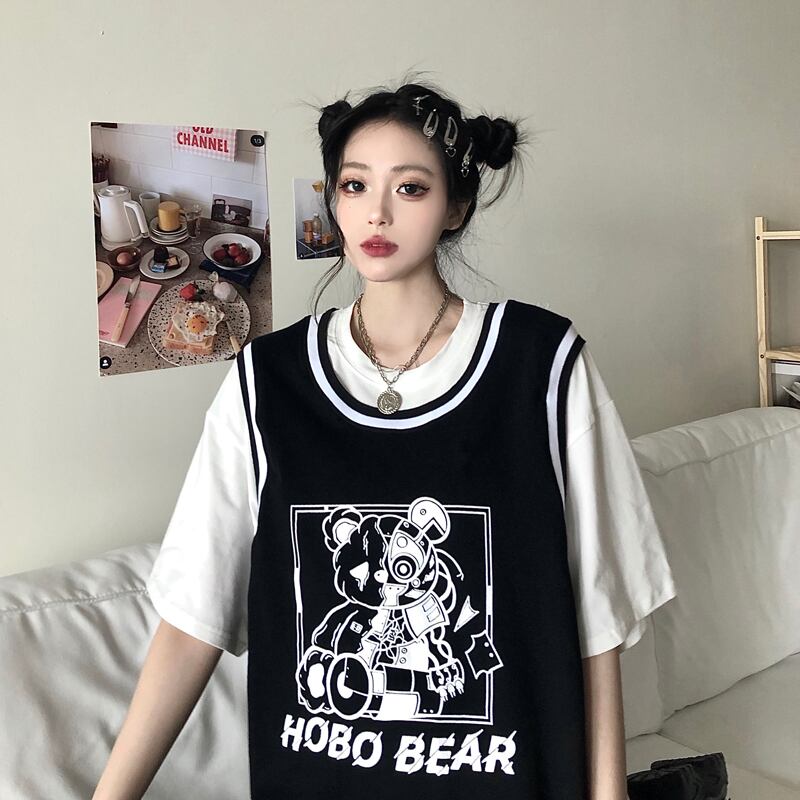 スタイルサマーカジュアルTシャツ プリント柄トップス 夏物 ケッペル3749889969