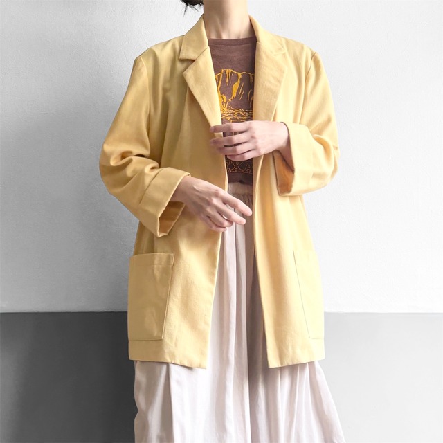 Yellow Rayon Tailored Jacket