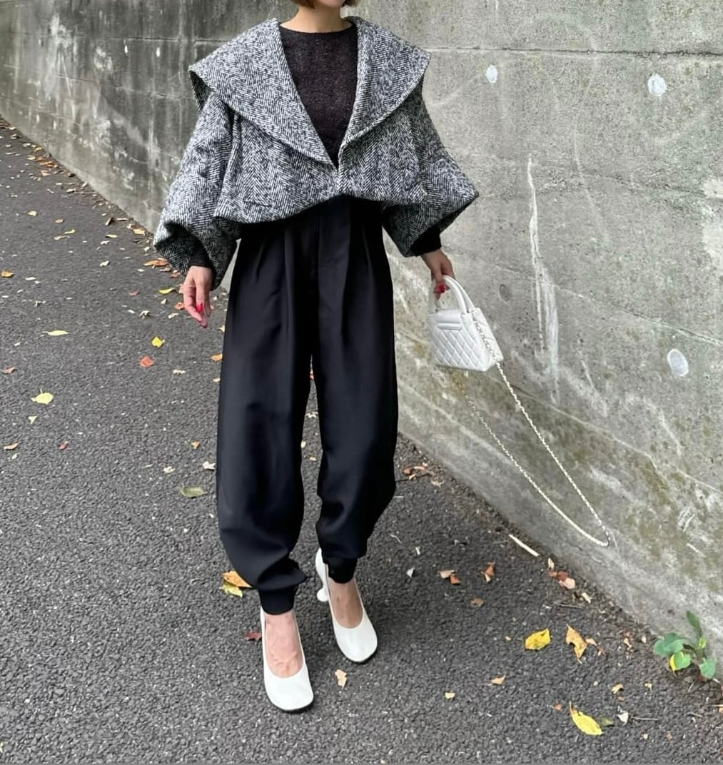 ビックカラーショートコート Josette ネップツイード | Cygne 