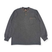 DAKS ダックス ヘンリーネック 長袖 Tシャツ カットソー L/グレー メンズ