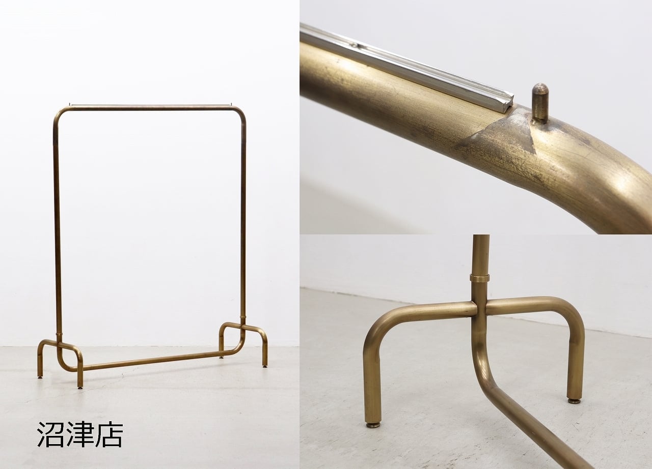 【沼津店】クラシカル スチール ハンガーラック コート スタンド ワードローブ ゴールド アパレル 店舗什器 PKK27196