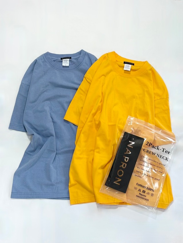 NAPRON・2PACK T-SHIRTS・YELLOW / BLUE　NP-TP49