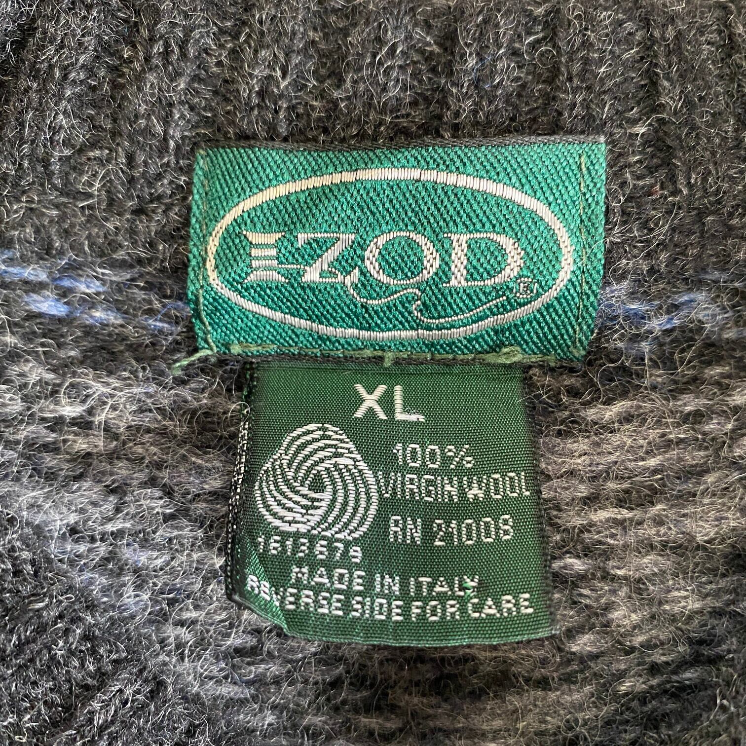 イタリア製 IZOD アイゾッド 総柄 ウールニットセーター メンズXL 古着 ...